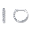 Thumbnail Image 0 of Diamond Hoop Earrings 1/8 ct tw Round-Cut 10K White Gold