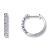 Thumbnail Image 1 of Diamond Hoop Earrings 1/8 ct tw Round-Cut 10K White Gold