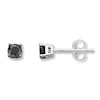 Thumbnail Image 1 of Black Diamond Earrings 1/4 ct tw Round-cut 10K White Gold