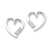 Thumbnail Image 0 of Diamond Heart Earrings Sterling Silver