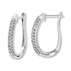 Thumbnail Image 0 of Diamond Hoop Earrings 1/15 ct tw Round-Cut Sterling Silver