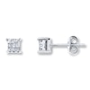 Diamond Earrings 1/5 ct tw Princess-Cut 10K White Gold