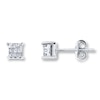 Thumbnail Image 1 of Diamond Earrings 1/5 ct tw Princess-Cut 10K White Gold