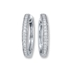 Thumbnail Image 0 of Diamond Hoop Earrings 1/2 ct tw Round-cut 14K White Gold