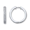 Thumbnail Image 1 of Diamond Hoop Earrings 1/4 ct tw Round-Cut 10K White Gold