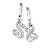 Open Heart Earrings 1/20 ct tw Diamonds Sterling Silver