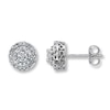 Thumbnail Image 1 of Diamond Framed Earrings 1/2 ct tw Round-cut 10K White Gold