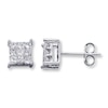 Thumbnail Image 0 of Diamond Earrings 1/3 ct tw Princess-cut 10K White Gold