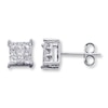 Thumbnail Image 1 of Diamond Earrings 1/3 ct tw Princess-cut 10K White Gold