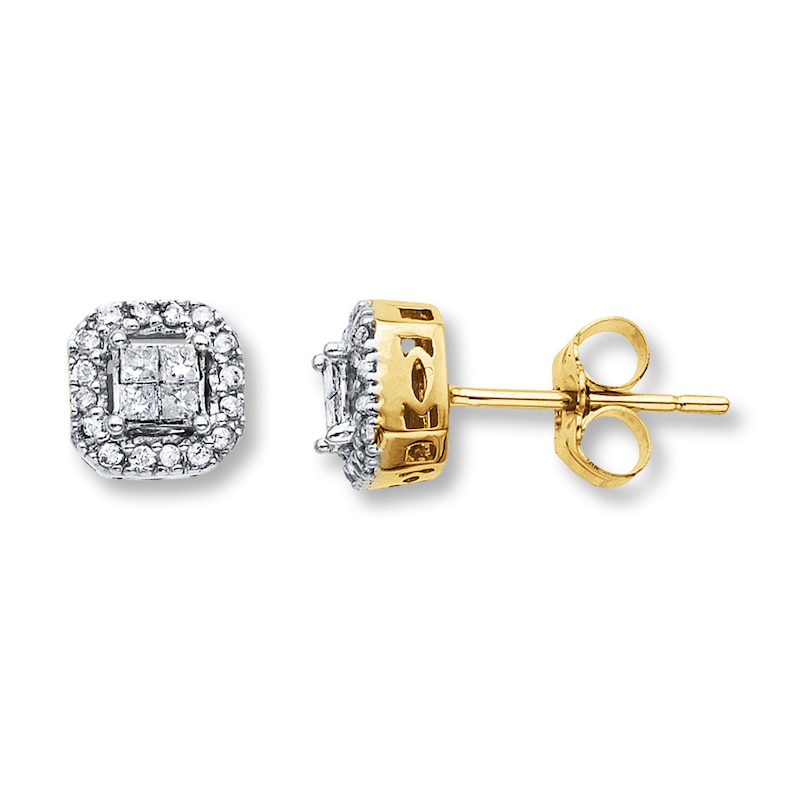 Diamond Earrings 1/4 carat tw 10K Yellow Gold