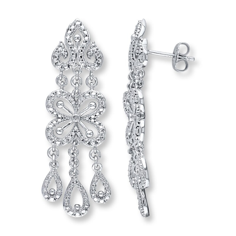 Chandelier Earrings Diamond Accents Sterling Silver Womens Kay - Sterling Silver And Diamond Chandelier Earrings Chandelier Earrings Diamond Accents Sterling Silver Womens Kay - Sterling Silver And Diamond Chandelier Earrings
