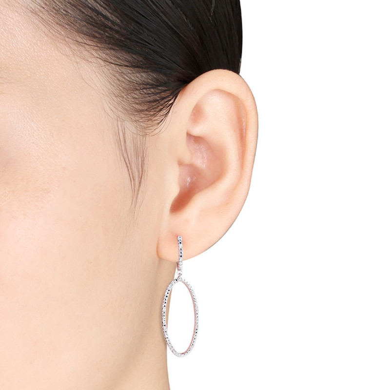 Diamond Dangle Earrings 1/10 ct tw Round-cut Sterling Silver | Kay