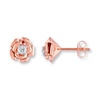 Thumbnail Image 1 of Diamond Flower Earrings 1/5 ct tw Round-cut 10K Rose Gold