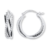 Thumbnail Image 1 of Diamond Hoop Earrings 1/4 ct tw Black & White Sterling Silver