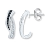 Thumbnail Image 1 of Black Diamond Earrings 1/6 ct tw Round-cut Sterling Silver