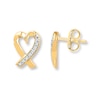 Thumbnail Image 1 of Heart Earrings Diamond Accents 10K Yellow Gold