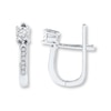 Thumbnail Image 0 of Diamond Hoop Earrings 1/6 ct tw Round-cut 10K White Gold