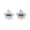 Thumbnail Image 0 of Fleur-de-Lis Earrings 1/6 ct tw Diamonds Sterling Silver