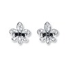 Kay Fleur-de-Lis Earrings 1/6 ct tw Diamonds Sterling Silver