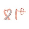 Thumbnail Image 1 of Heart Earrings Diamond Accents 10K Rose Gold