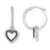 Thumbnail Image 1 of Diamond Heart Earrings 1/4 ct tw Black & White Sterling Silver