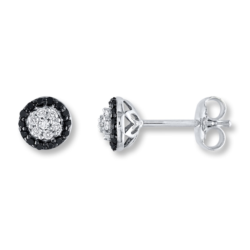 Black & White Diamonds 1/4 ct tw Earrings Sterling Silver