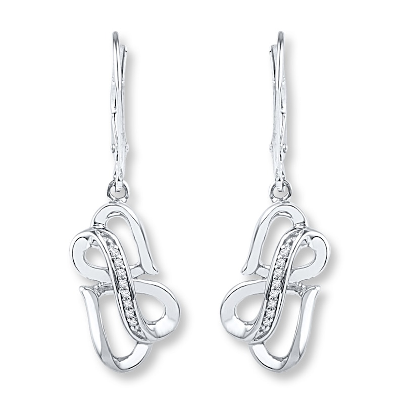 Main Image 1 of Infinity/Heart Earrings 1/15 ct tw Diamonds Sterling Silver