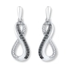 Diamond Infinity Earrings 1/4 ct tw Black & White Sterling Silver