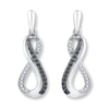 Thumbnail Image 1 of Diamond Infinity Earrings 1/4 ct tw Black & White Sterling Silver