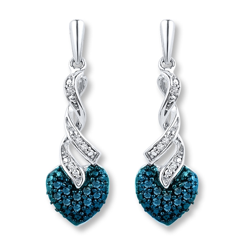 Artistry Diamond Earrings 1 5 Ct Tw Blue White Sterling Silver Kay Artistry Diamond Earrings 1 5 Ct Tw Blue White Sterling Silver Kay