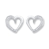 Thumbnail Image 0 of Diamond Heart Earrings 1/10 ct tw Round-cut Sterling Silver