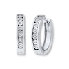 Thumbnail Image 1 of Diamond Hoop Earrings 1/20 ct tw Round-cut Sterling Silver
