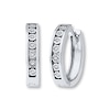 Thumbnail Image 0 of Diamond Hoop Earrings 1/20 ct tw Round-cut Sterling Silver