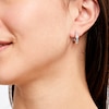 Thumbnail Image 2 of Diamond Hoop Earrings 1/20 ct tw Round-cut Sterling Silver