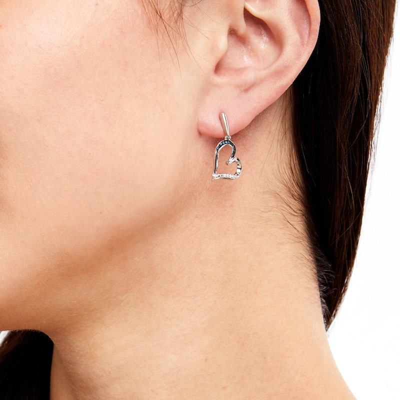 Diamond Hoop Earrings 1/20 ct tw Round-cut Sterling Silver
