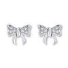 Thumbnail Image 1 of Diamond Bow Earrings 1/15 ct tw Round-cut Sterling Silver