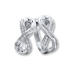 Thumbnail Image 1 of Infinity Symbol Earrings 1/6 ct tw Diamonds Sterling Silver