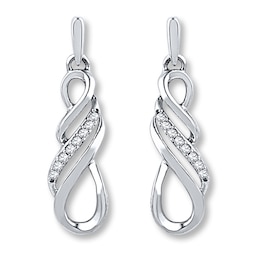 Diamond Earrings 1/10 ct tw Round-cut 10K White Gold