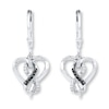 Thumbnail Image 0 of Diamond Heart Earrings 1/15 ct tw Black & White Sterling Silver