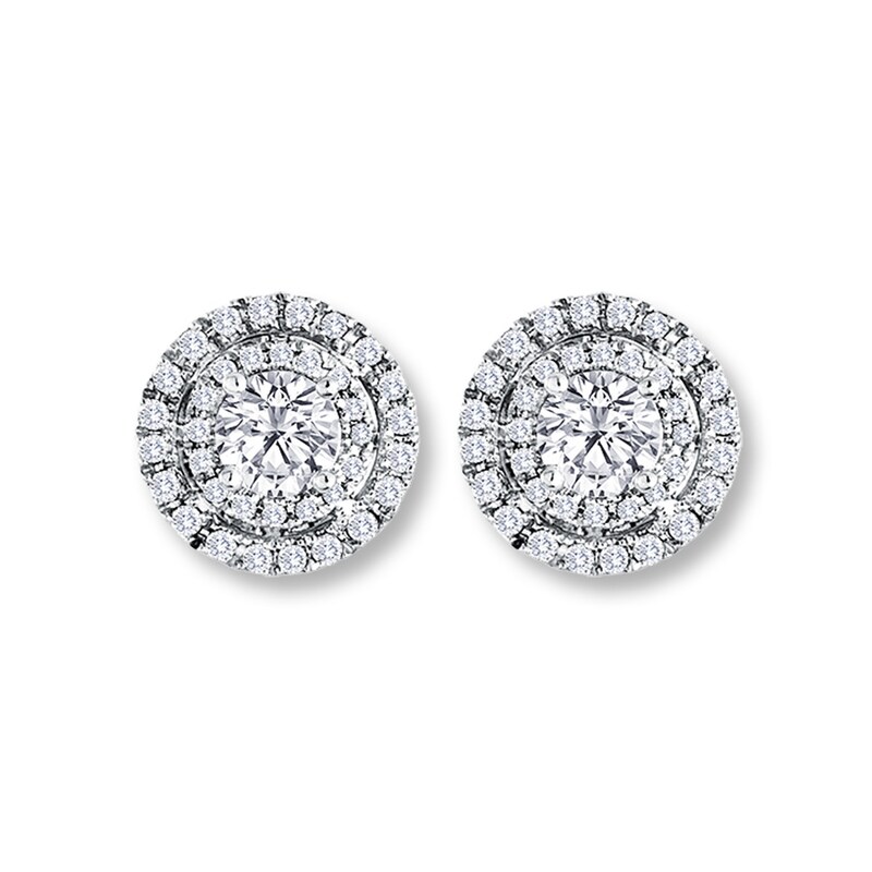 Main Image 1 of Diamond Earrings 1 ct tw Round-cut 14K White Gold