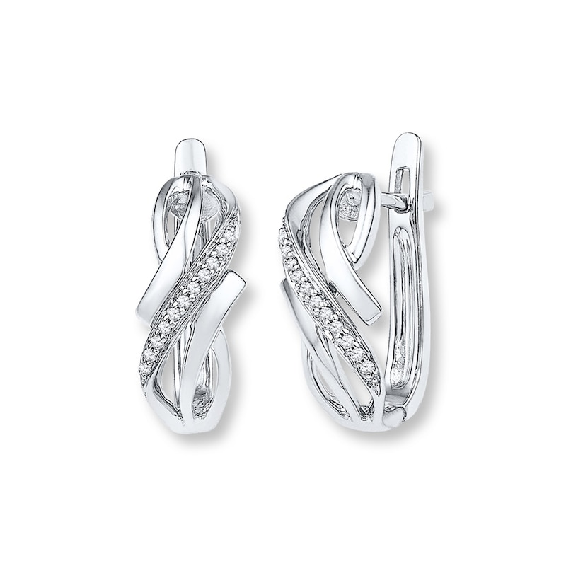 Main Image 1 of Diamond Earrings 1/15 ct tw Round-cut Sterling Silver