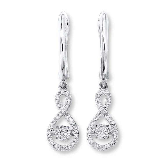 Unstoppable Love 1/5 ct tw Earrings 10K White Gold
