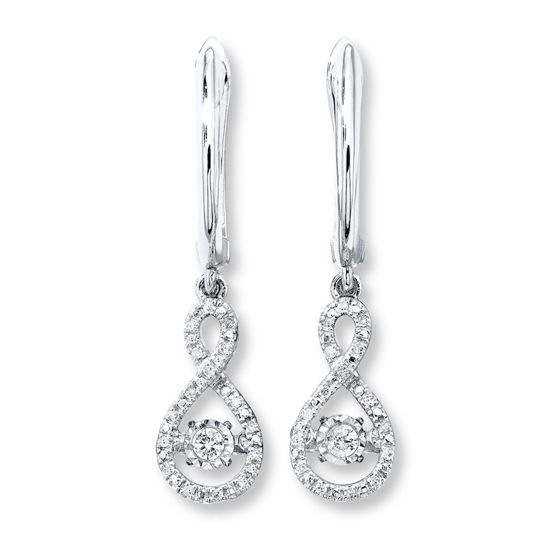 Main Image 1 of Unstoppable Love 1/5 ct tw Earrings 10K White Gold