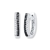 Diamond Hoop Earrings 1/5 ct tw Black & White 10K White Gold
