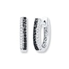 Thumbnail Image 0 of Diamond Hoop Earrings 1/5 ct tw Black & White 10K White Gold