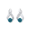 Thumbnail Image 1 of Diamond Earrings 1/5 ct tw Blue/White 10K White Gold