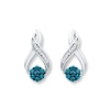 Thumbnail Image 0 of Diamond Earrings 1/5 ct tw Blue/White 10K White Gold