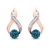 Thumbnail Image 0 of Blue/White Diamond Earrings 1/5 ct tw 10K Rose Gold