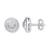 Thumbnail Image 1 of Diamond Earrings 1/2 ct tw Round & Baguette 10K White Gold