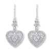 Thumbnail Image 0 of Heart Earrings Diamond Accents Sterling Silver